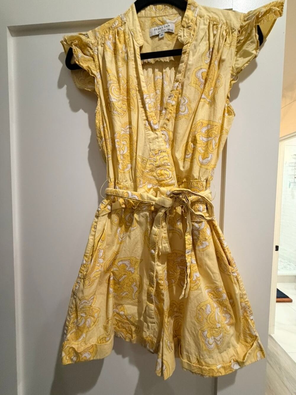Derek Lam x RTR Collective Yellow Paisley Tie-Waist Romper - Size EU 40 / US S